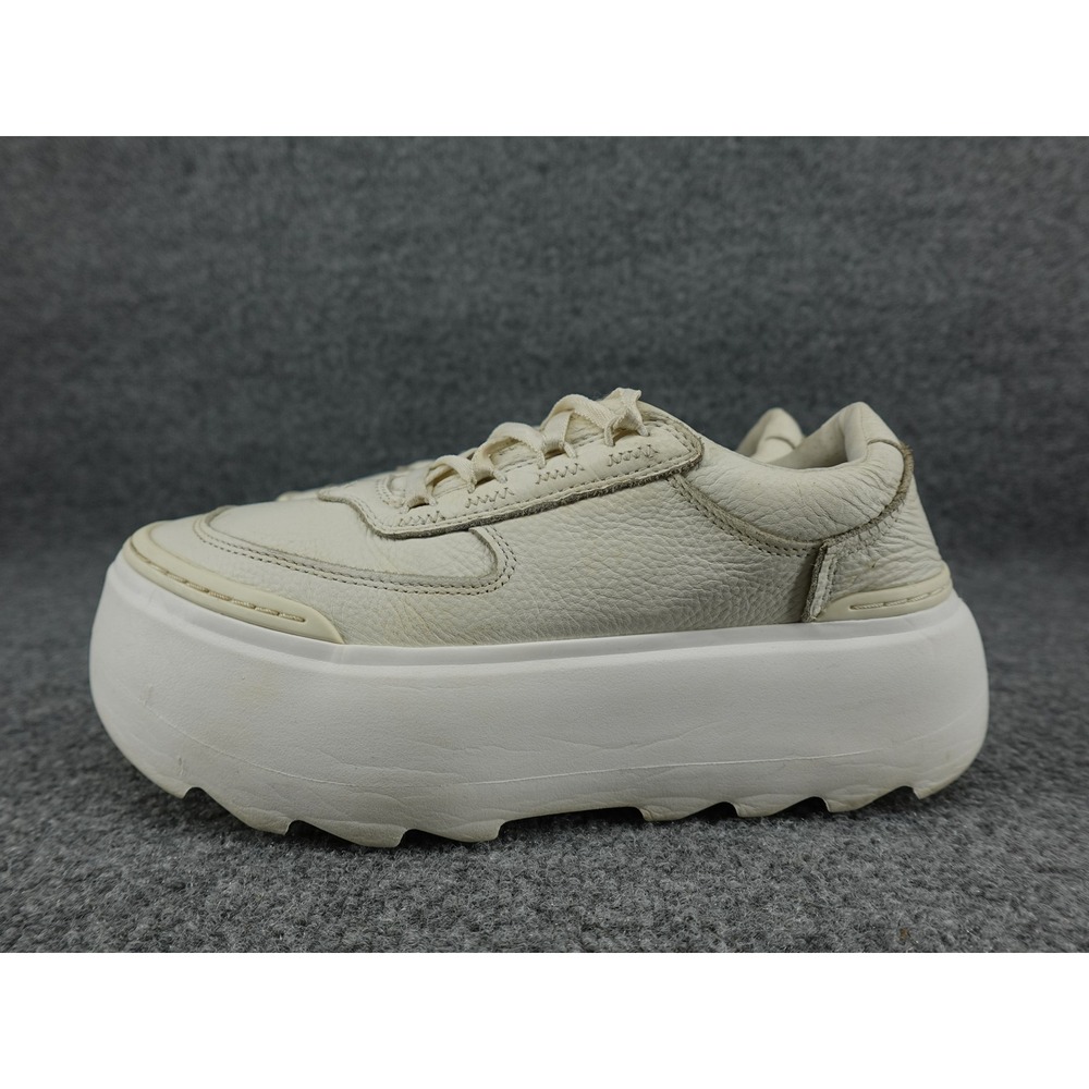 UGG Marin Lace Sneaker Womens 9.5 Cream Platform Leather 1133970